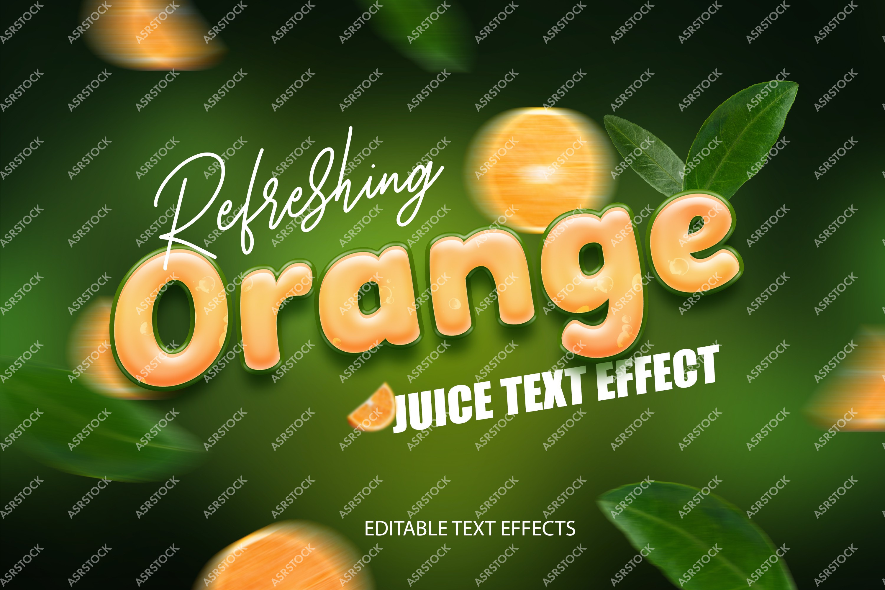 Orange 3d text effect editable psd template