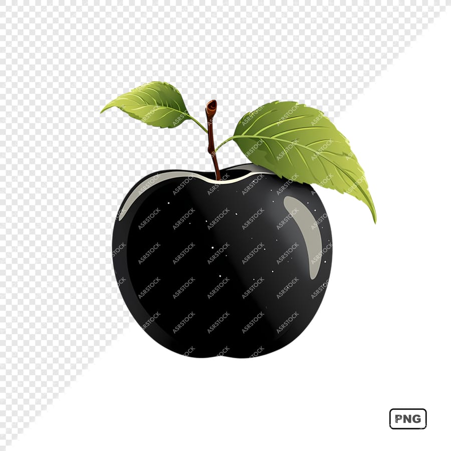 black apple illustration png